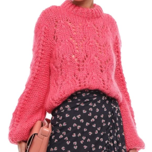 GANNI Julliard Wool Mohair Chunky Knit Sweater - Picture 2 of 12